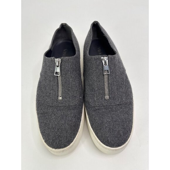 Vince Warner Zip Slip On Platform Sneaker Shoe Wool Gray 9 - Picture 2 of 7